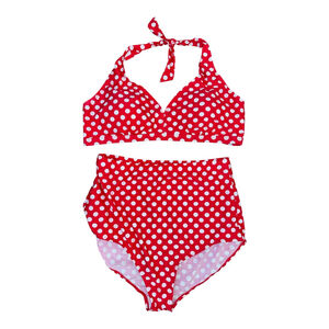 High Waisted Red/ White Polkadot Padded Two Piece Size 3X